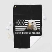 Weißkopfseeadler u. US-Flagge Golfhandtuch (Insitu)