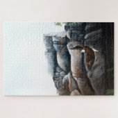 Weißkopfseeadler über Bergklippe Wildtiere Puzzle (Horizontal)