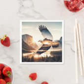 Weißkopfseeadler über Bergsee Serviette (Beispiel)