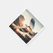 Weißkopfseeadler über Bergsee Serviette (Ecke)