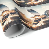 Weißkopfseeadler über Bergtal-Lake Geschenkpapier (Rolleneckpunkt)