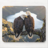 Weißkopfseeadler über einem Bergsee Mousepad (Vorne)
