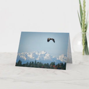 Weißkopfseeadler über Olympic Mtns Allzweck Blank Feiertagskarte