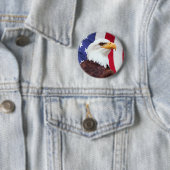 Weißkopfseeadler und amerikanische Flagge Button (Beispiel)