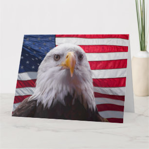 Weißkopfseeadler und amerikanische Flagge Karte