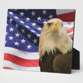 Weißkopfseeadler und Flagge Fotoplatte (Seite)
