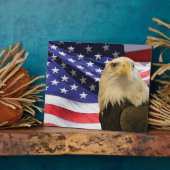 Weißkopfseeadler und Flagge Fotoplatte (Seite)