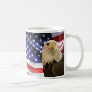 Weißkopfseeadler und Flagge Kaffeetasse