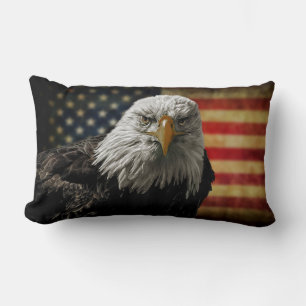 Weißkopfseeadler und Flagge Lendenkissen