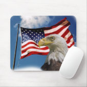 Weißkopfseeadler und Flagge Mousepad (Mit Mouse)