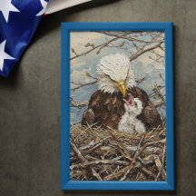 Weißkopfseeadler- und Jungadler-Nest-Kunst