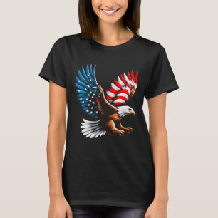 Weißkopfseeadler und patriotische amerikanische Fl T-Shirt