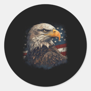 Weißkopfseeadler Us Amerikanische Flagge 4. Juli S Runder Aufkleber