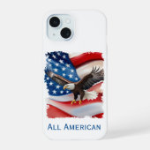 Weißkopfseeadler & US-Flagge 4. Juli iPhone 15 Hülle (Rückseite)