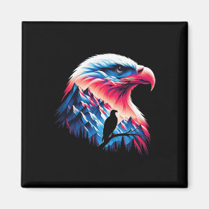 Weißkopfseeadler US-Flagge 4. Juli Patriotisches K Magnet