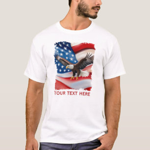 Weißkopfseeadler & US-Flagge 4. Juli T-Shirt