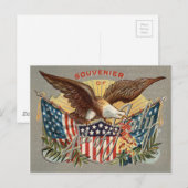Weißkopfseeadler US-Flagge Feuerwerk Knallkörper Postkarte (Vorne/Hinten)
