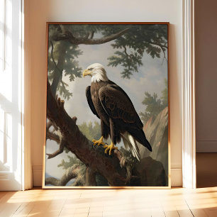 Weißkopfseeadler-Vogelposter-Kunst, Tier-Retro-Kun Poster