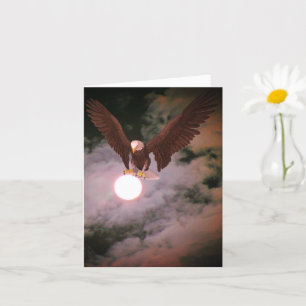 Weißkopfseeadler Vollmond-Fantasie-Notiz Karte