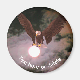 Weißkopfseeadler Vollmond Fantasy Personalisiert Magnet