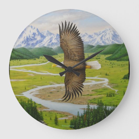 Weißkopfseeadler-Wanduhr Große Wanduhr (Vorderseite)