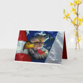 Weißkopfseeadler Wolf Amerikanische Flagge Karte (Gelbe Blume)