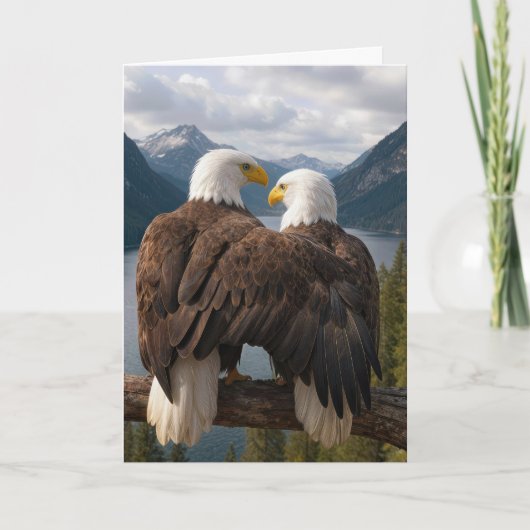 Weißkopfseeadler zum Geburtstag auf einem Ast Karte (Vorderseite)