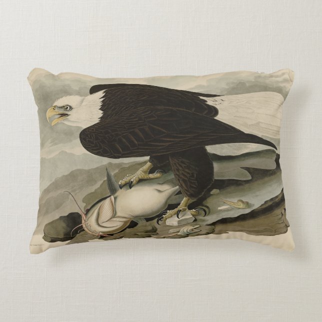 Weißkopfvögel (Bald-Adler) Audubon-Vögel aus Ameri Dekokissen (Vorderseite)