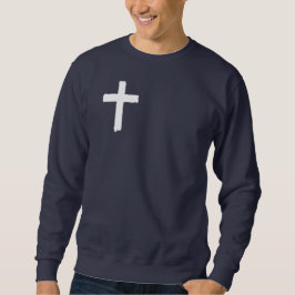 Weißkreuz, John-14:6-Sweatshirt (Marineblau) Sweatshirt