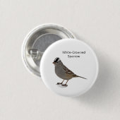 Weißkronenammer Button (Vorne & Hinten)