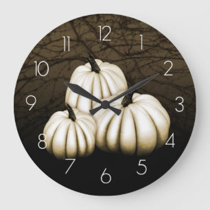 Weißkürbis Große Wanduhr