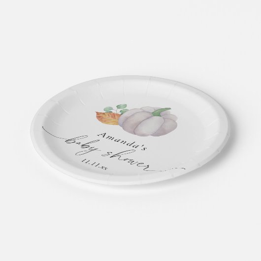 Weißkürbis Herbstbrause Pappteller (Schrägansicht)