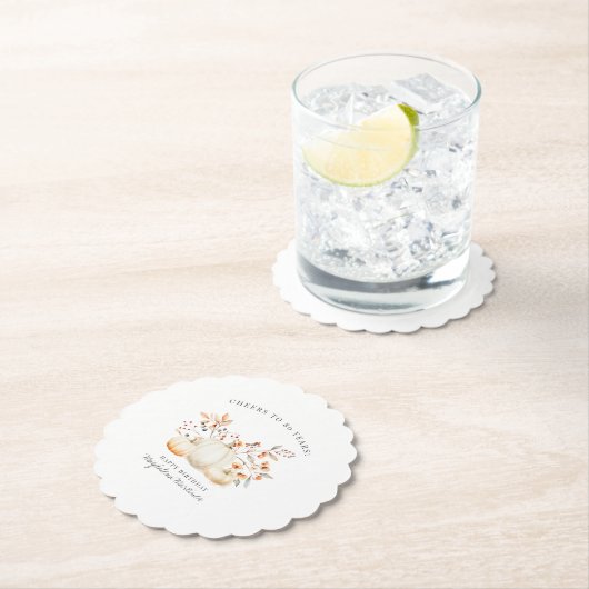 Weißkürbis-Herbstlaub zum 80. Geburtstag Untersetzer (Vor Ort)