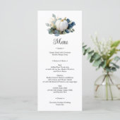Weißkürbis und Eukalyptus-Grüntöne Brautparty Menükarte (Stehend Vorderseite)