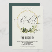 WEISSLEAFEN BRAUTPARTY GREEN FOLIAGE WATERCOLOR EINLADUNG (Vorne/Hinten)