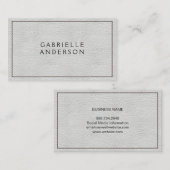 Weißleder | geheftet visitenkarte (Vorne/Hinten)