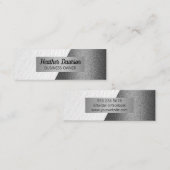 Weißleder | Gestaltblock für Silver Glitzer Mini Visitenkarte (Vorne/Hinten)