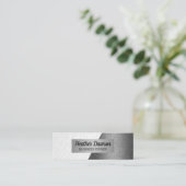 Weißleder | Gestaltblock für Silver Glitzer Mini Visitenkarte (Stehend Vorderseite)