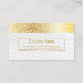 Weißleder | Goldtexturmuster Visitenkarte (Rückseite)