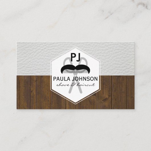 Weißleder Holzvariante Frischhalteblech Visitenkarte (Vorderseite)