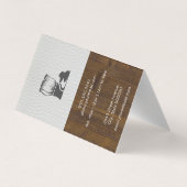 Weißleder Holzvariante Frischhalteblech Visitenkarten (Rückseite)