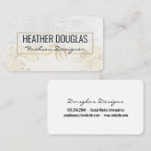 Weißleder | Illustration von Gold-Blätter Visitenkarte (Vorne/Hinten)