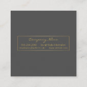 Weißleder | Luxus Quadratische Visitenkarte (Rückseite)