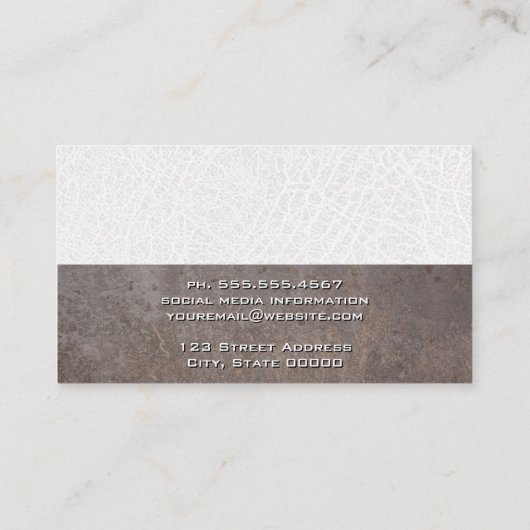 Weißleder | Metall | Farbbuch Visitenkarte (Rückseite)