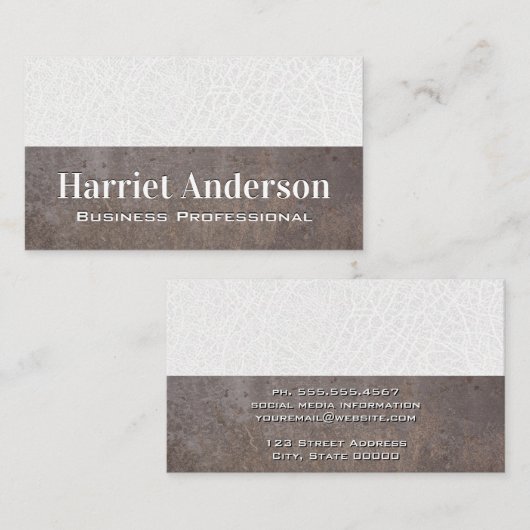 Weißleder | Metall | Farbbuch Visitenkarte (Vorne/Hinten)