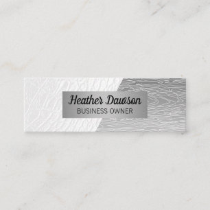 Weißleder Natürliche Linien Farbblock Mini Visitenkarte