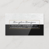 Weißleder | Schwarzer Hochglanz Visitenkarte (Rückseite)