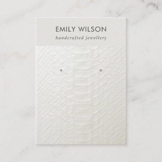 WEISSLEDERTEXTURE STUDIERT EARRING DISPLAD VISITENKARTE (Vorderseite)