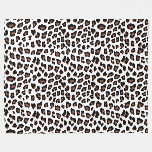 Weißleopard Fleecedecke (Vorderseite (Horizontal))
