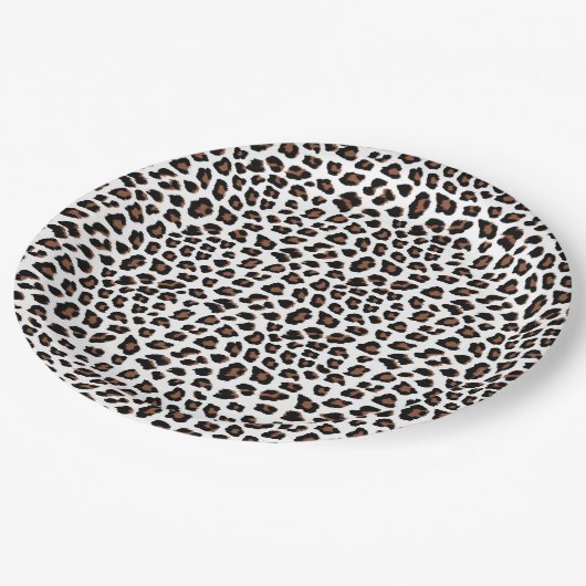 Weißleopard Pappteller (Schrägansicht)